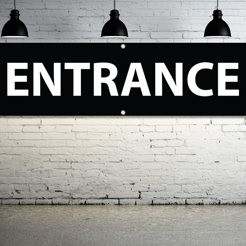 ENTRANCE Generic Vinyl Banner 6ft. Sign Enter Guidance Event Signage Entrada New